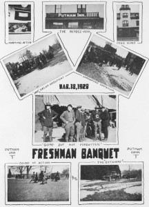 The only photographs of the Freshman Banquet to appear in a yearbook are these from the 1920/21 Nutmeg.